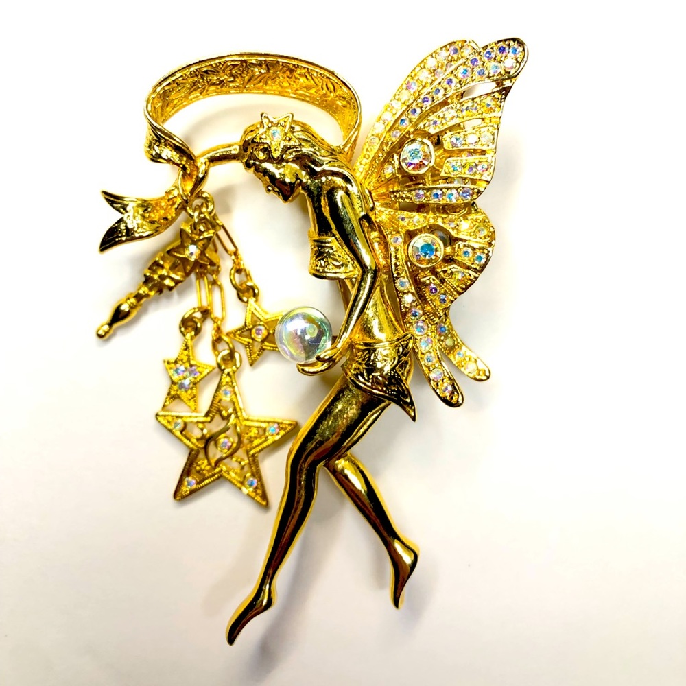 Vintage Kirks Folly Fairy and her Crystal Ball Brooch Pin